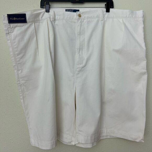 NWT Polo Ralph Lauren Tyler Stretch Classic Fit Chino Shorts White Blue Pony 52 - Picture 1 of 8